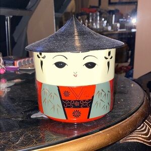 Kokeshi Doll Traditional Wooden Decorative Container from Tohoku Japan 19th cent